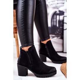 S.Barski Women's Boots On Heel Warm Black Veronica 1