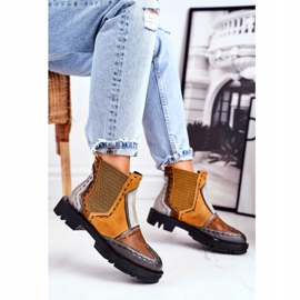Women's Leather Jodhpur boots Maciejka Yellow 04634 multicolored 2
