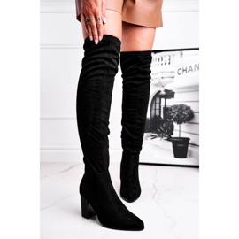Vinceza Women's Boots On Heel Suede Black Victoria 3