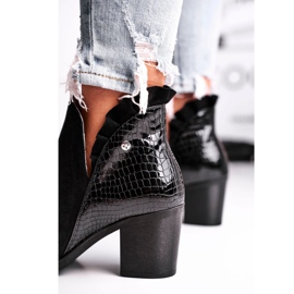 Women's Boots On Heel, Leather Spring Maciejka Black 04833-01 1