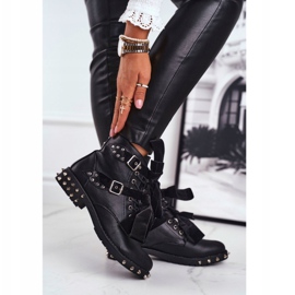 SEA Women's Booties Rivets Spikes Black Magnet 2