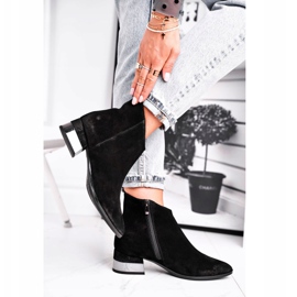 Women's Leather Warm Boots Laura Messi Black 2207 2