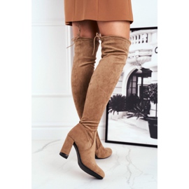 Mulanka Women's Suede Boots On a Heel Beige Highso 2 Mulanka Women's Suede Boots On a Heel Beige Highso 2