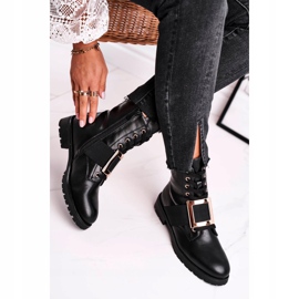 Happy Su Black Women's Boots With A Gold Buckle 1