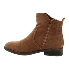Evento Camel suede ankle boots with zippers brown 1