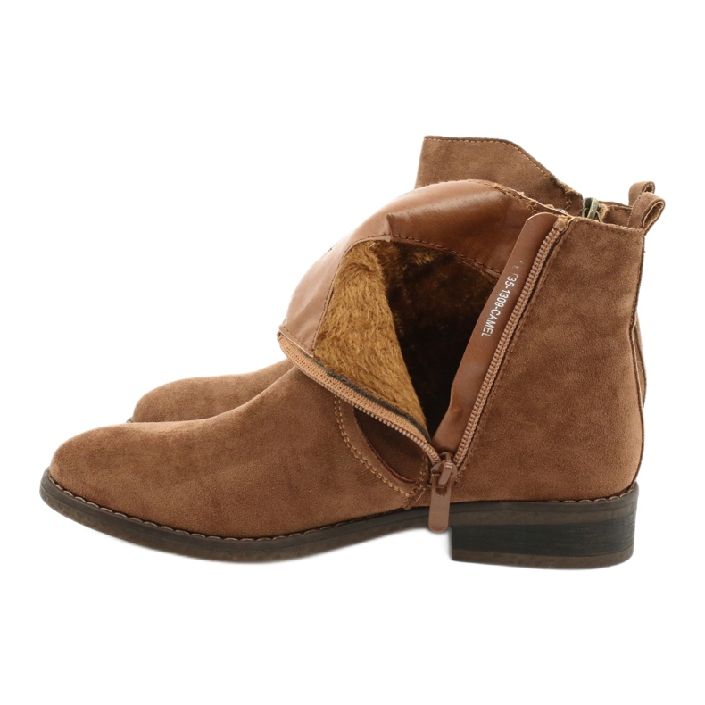 Evento Camel suede ankle boots with zippers brown 5