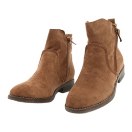 Evento Camel suede ankle boots with zippers brown 2