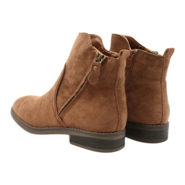 Evento Camel suede ankle boots with zippers brown 3