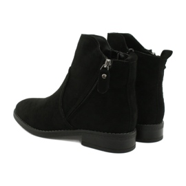 Evento Black suede ankle boots with zippers 4