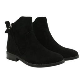 Evento Black suede ankle boots with zippers 5