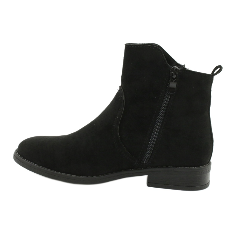Evento Black suede ankle boots with zippers 1
