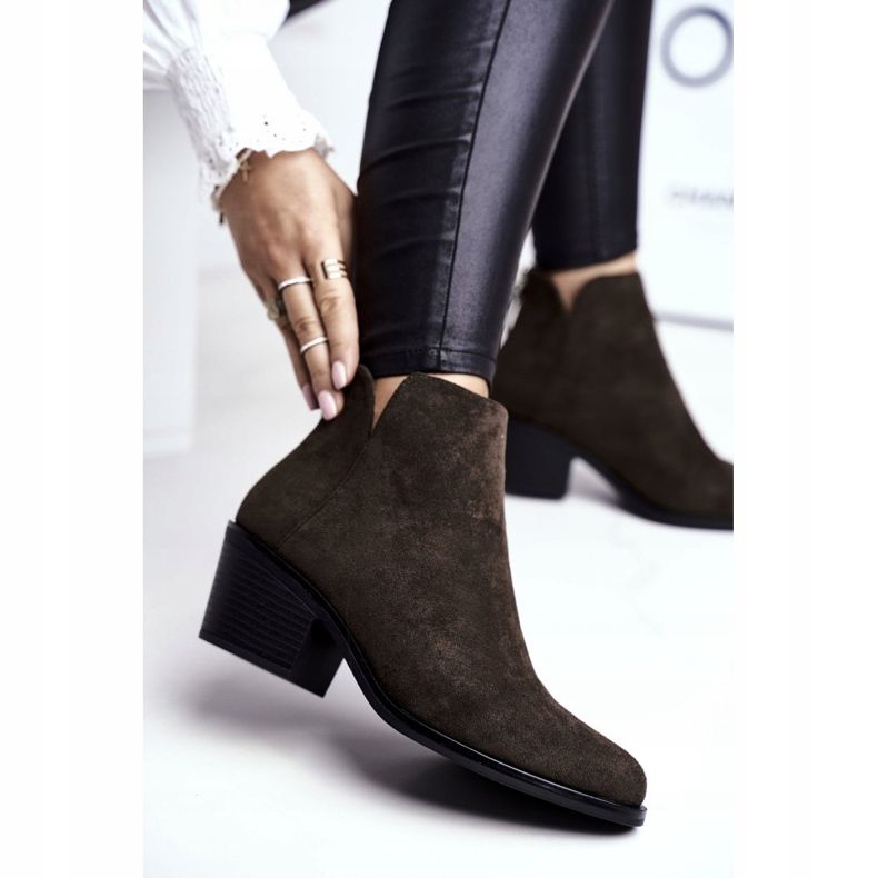 S.Barski Women's Boots With Flat Heel Warm Autumn Khaki Milky 1