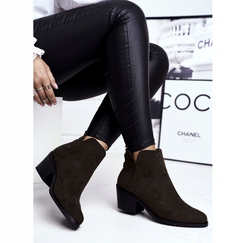 S.Barski Women's Boots With Flat Heel Warm Autumn Khaki Milky 2