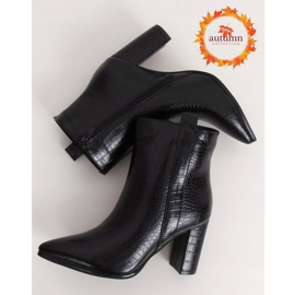 Black Snake leather high-heeled boots RB54 Black 1