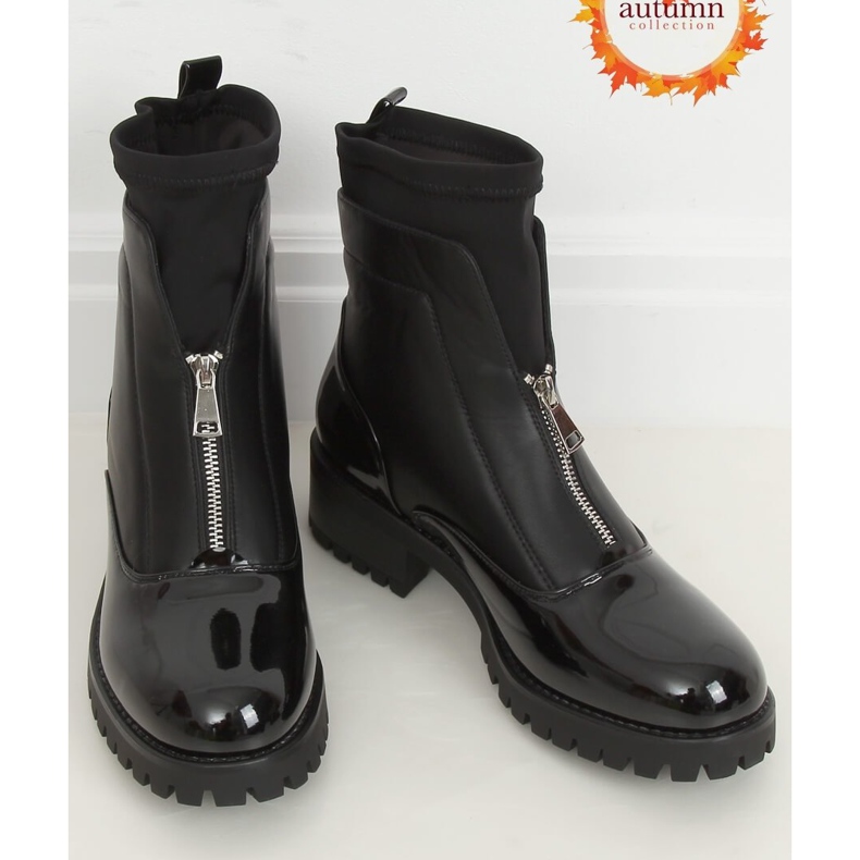 Black lacquered boots NS178P Black 1