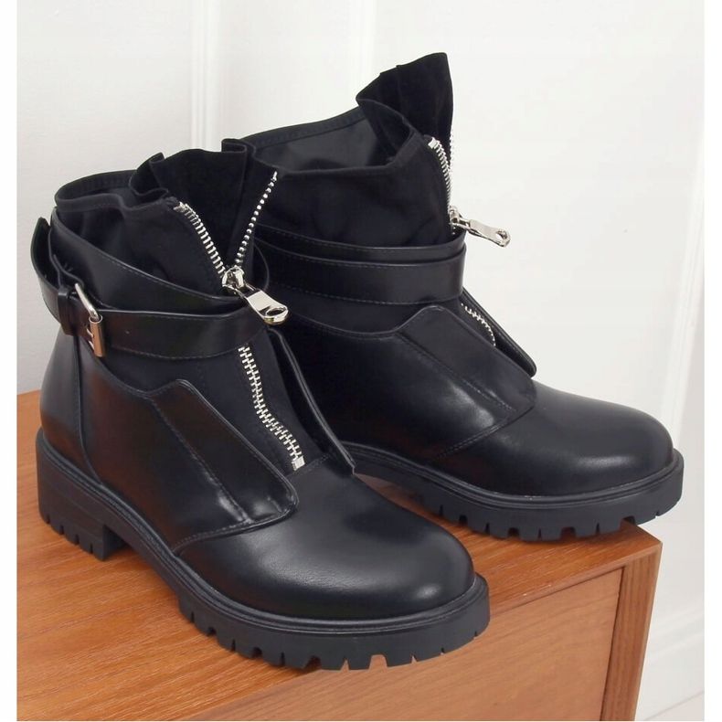 Black military boots NC1038 Black 1 Black military boots NC1038 Black 1
