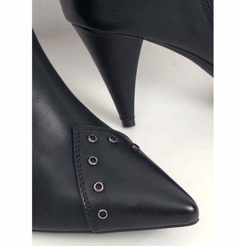 Black boots on a stiletto heel RB76P Black 1