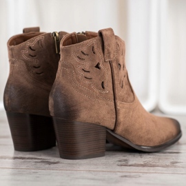 VINCEZA openwork cowboy boots beige 1