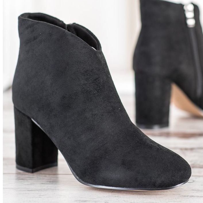 SHELOVET Black suede boots 2