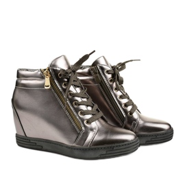 Gray sneakers with gold Aqiava zipper grey 2