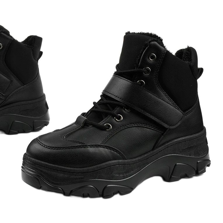 Black fashionable sports sneakers made of eco-leather Soulsille 1 Black fashionable sports sneakers made of eco-leather Soulsille 1