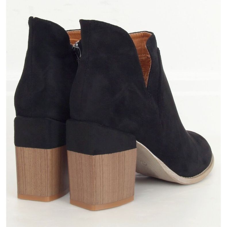 Black Boots with a heel cut black A5703 Black 1