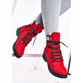 EVE Women's Boots On Flat Heel With A Zipper Red Popsi 2