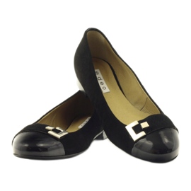 Women's leather ballerinas with decoration 1587 EDEO black 3