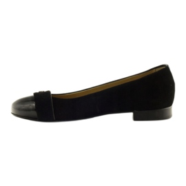 Women's leather ballerinas with decoration 1587 EDEO black 2