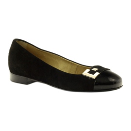 Women's leather ballerinas with decoration 1587 EDEO black 1