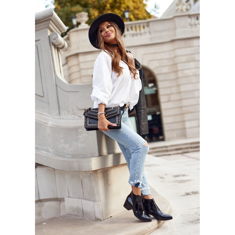 Women's Boots Sergio Leone Lacquered Chelsea Boots Black BT621 2