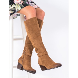 VINCEZA suede boots brown 1