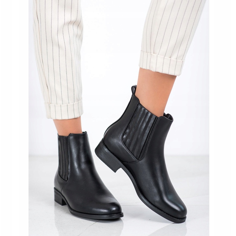 SHELOVET Flat Heel Boots black 2