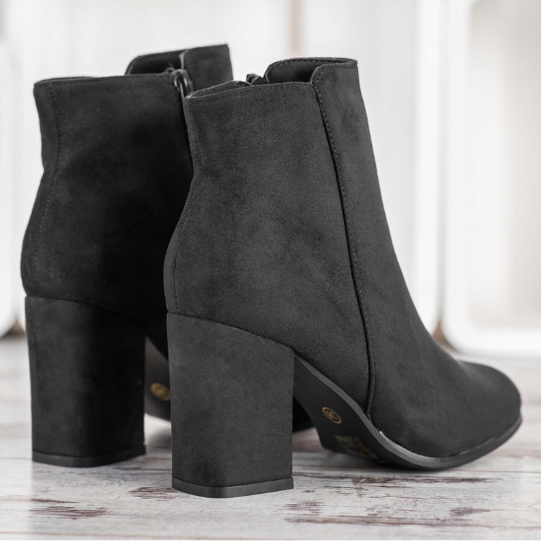 SHELOVET Black Booties On A Post 1