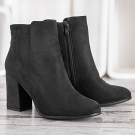 SHELOVET Black Booties On A Post 2