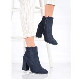 SHELOVET Navy blue boots on a pillar 1