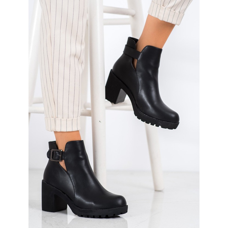 Weide Slip-on Booties With Buckle black 1