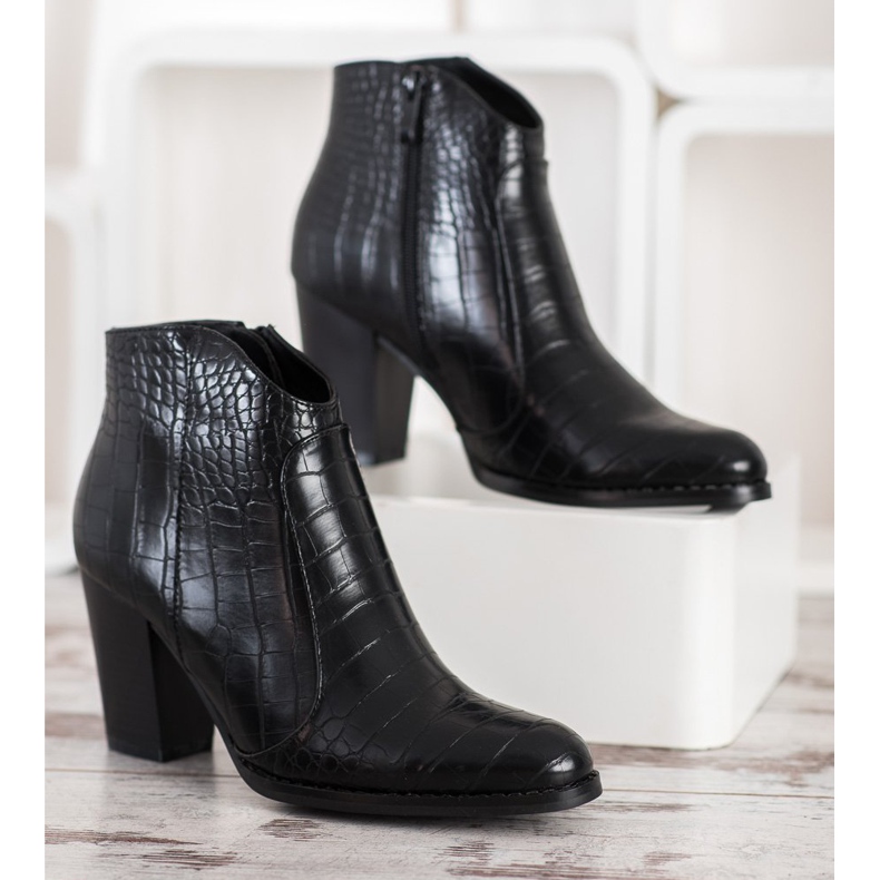 Filippo Fashionable Snake Print boots black 2