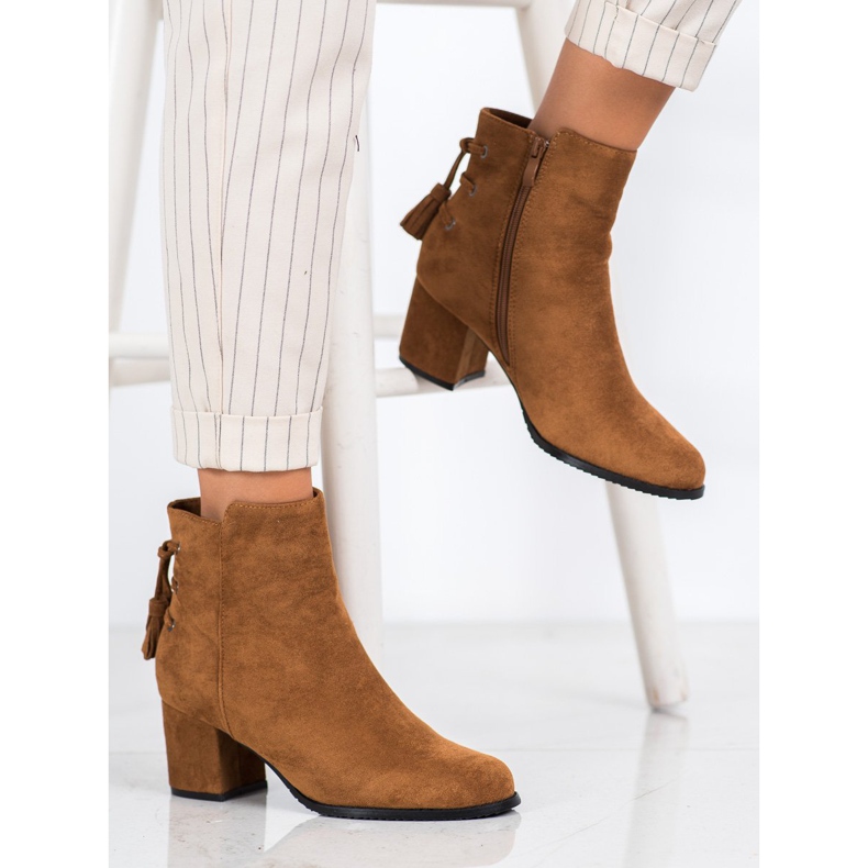 SHELOVET Boots With Fringes brown 1