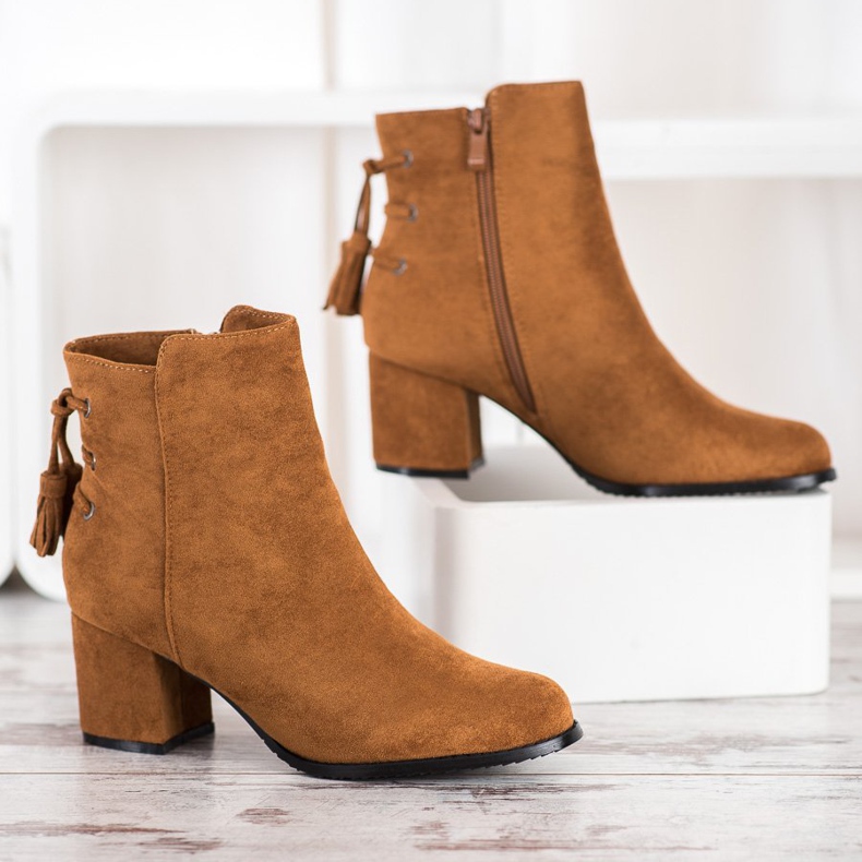 SHELOVET Boots With Fringes brown 2