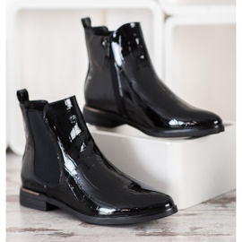 Filippo Black Lacquered Chelsea Boots 2 Filippo Black Lacquered Chelsea Boots 2