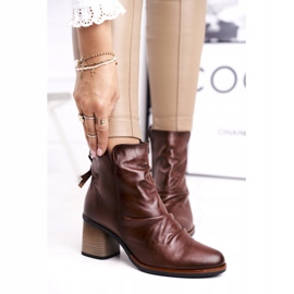 Women's Boots On High Heel Maciejka Brown 04757-02 2