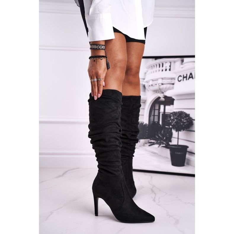 PS1 Women's Boots On High Heel Suede Black Dynamic 1