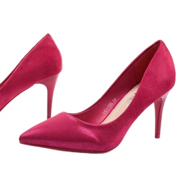 Raspberry pumps on a LEI-135 heel red 1