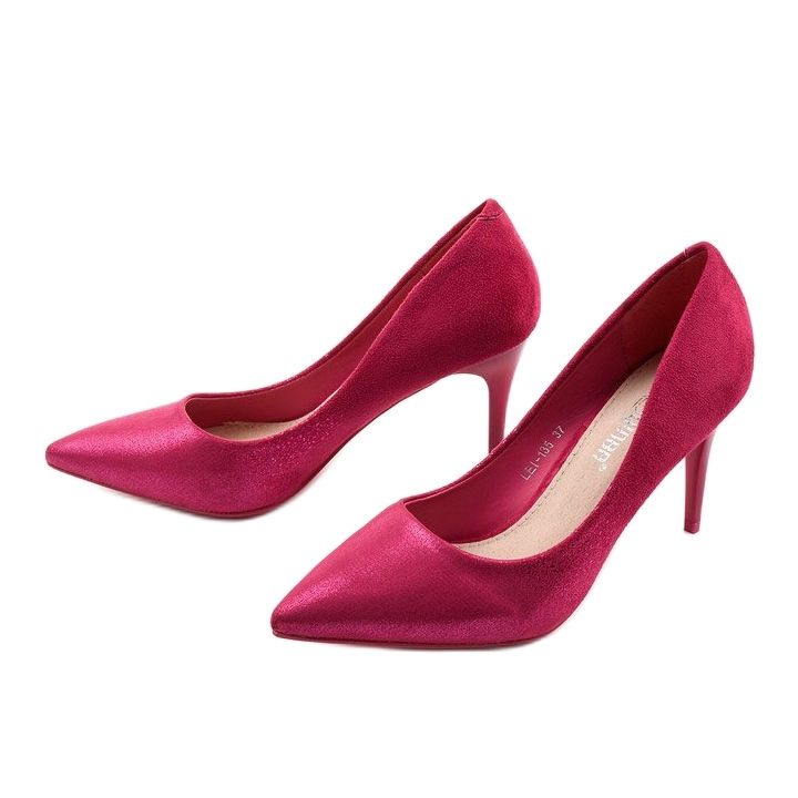 Raspberry pumps on a LEI-135 heel red 2
