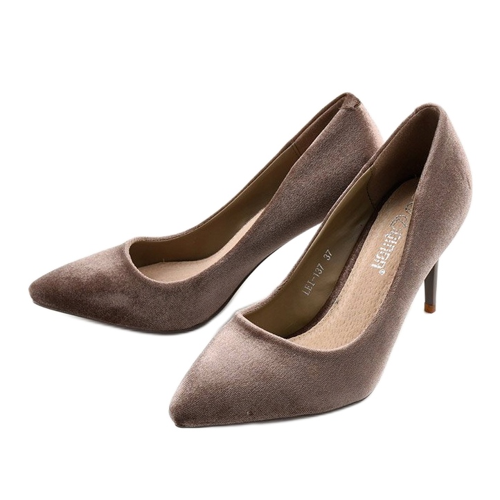Gray pumps on a LEI-137 heel brown 2