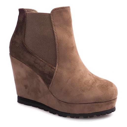Suede Wedge Boots 7-GK7851B brown 1
