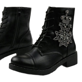 Black boots with decorations Shyvia M620 Black 1