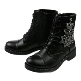 Black boots with decorations Shyvia M620 Black 2