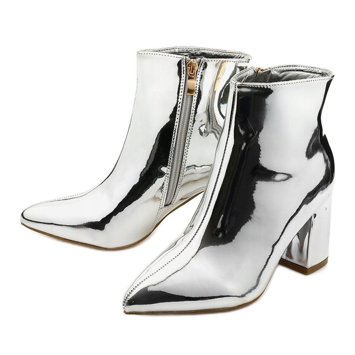 Silver ankle boots on the post SY50P Silver zipper 2